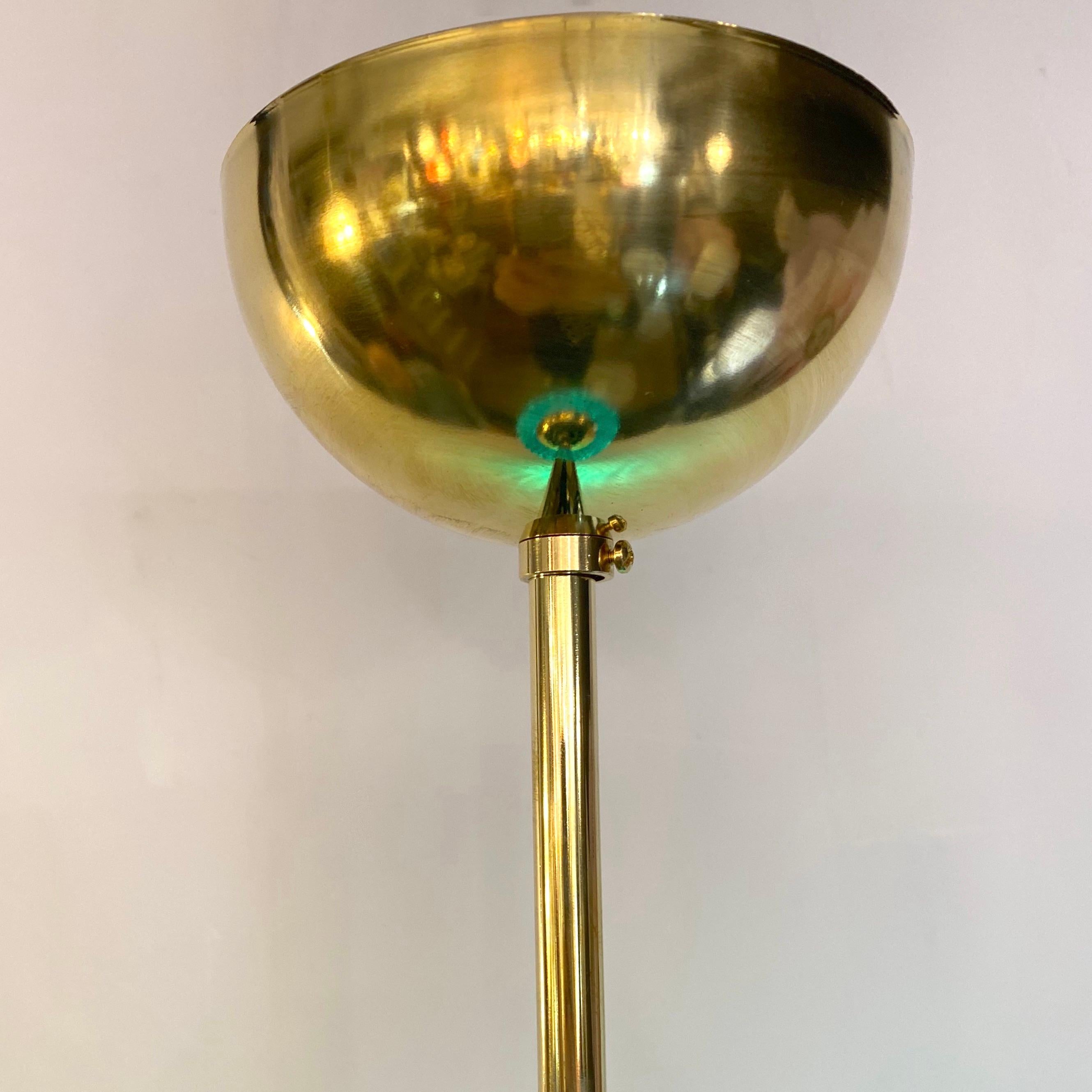 Bespoke Italian Oval Black Crystal Green Murano Glass Brass Egg Pendant Light For Sale 12