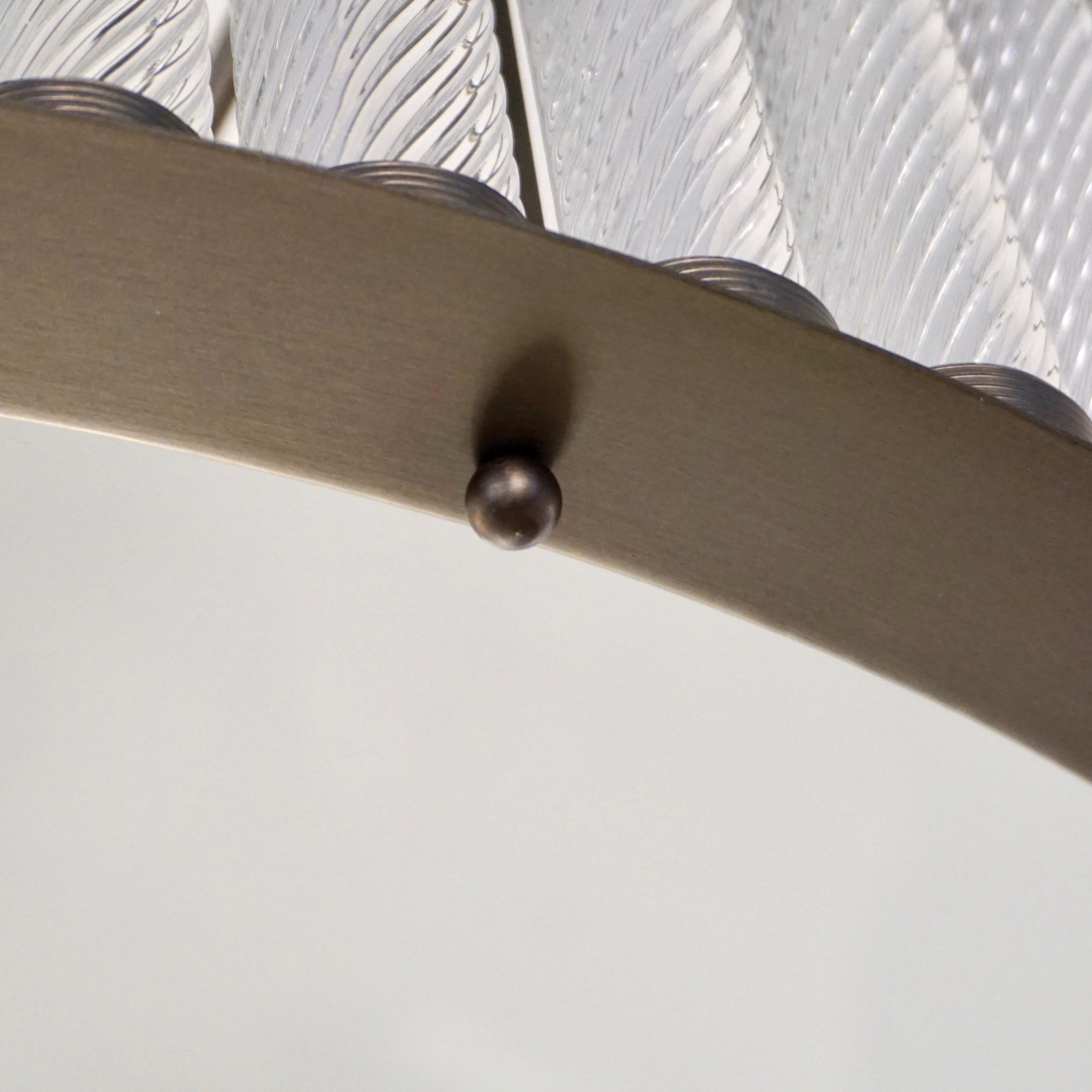 Lampadario ad incasso in vetro di Murano con finitura peltro, su misura per l'Italia in vendita 1