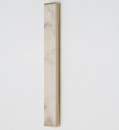 Bespoke Italian "Tech Long" wall sconce, in satin brass and alabaster