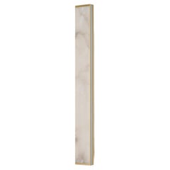 Applique murale italienne "Tech Long" sur mesure, en laiton satiné et albâtre
