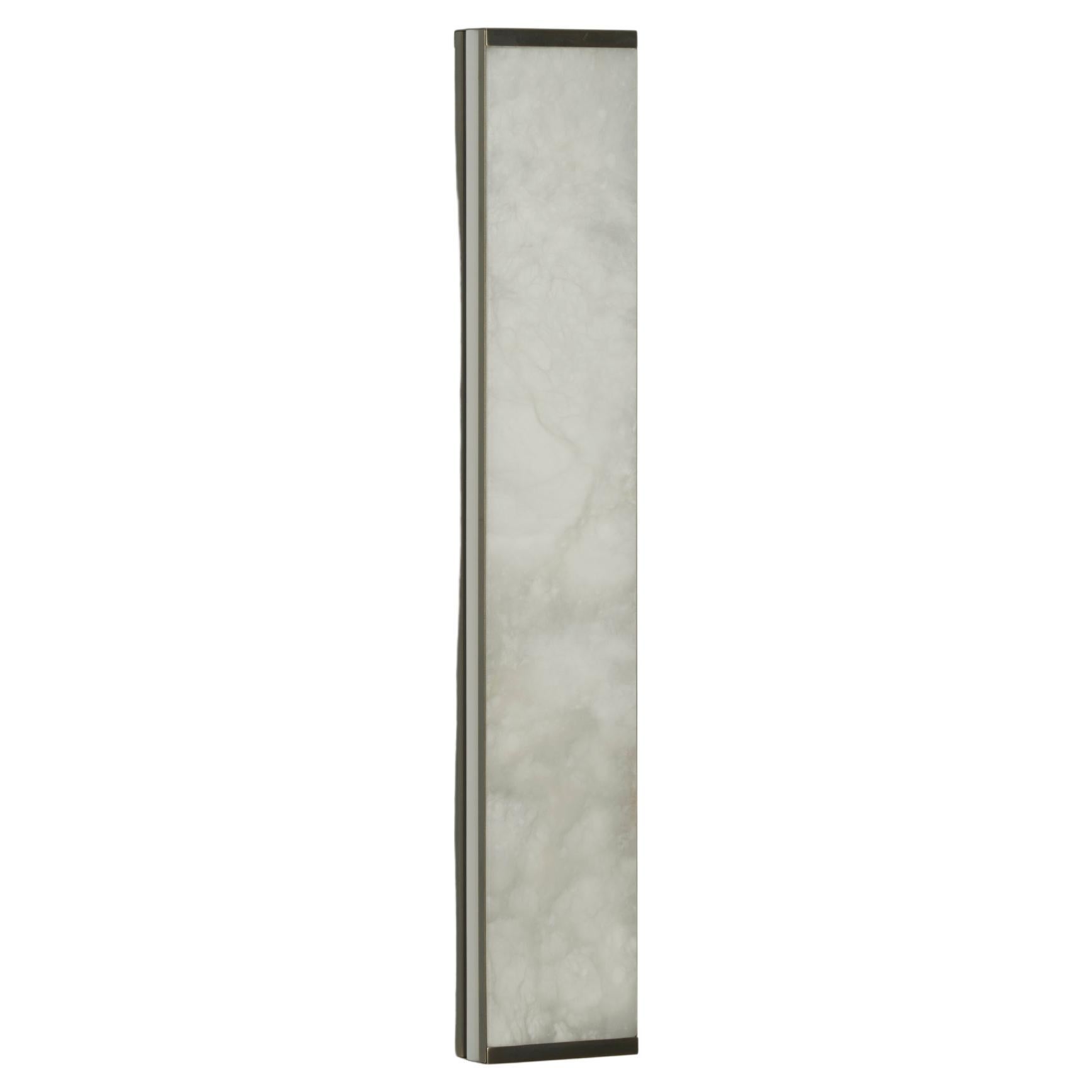 Bespoke Italian "Tech Media" wall sconce, in bronze and alabaster