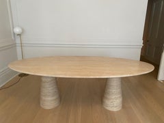 Bespoke Italian Travertine Oval Dining Table