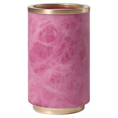 Bespoke Italian Vase "Borealis," in pink alabaster