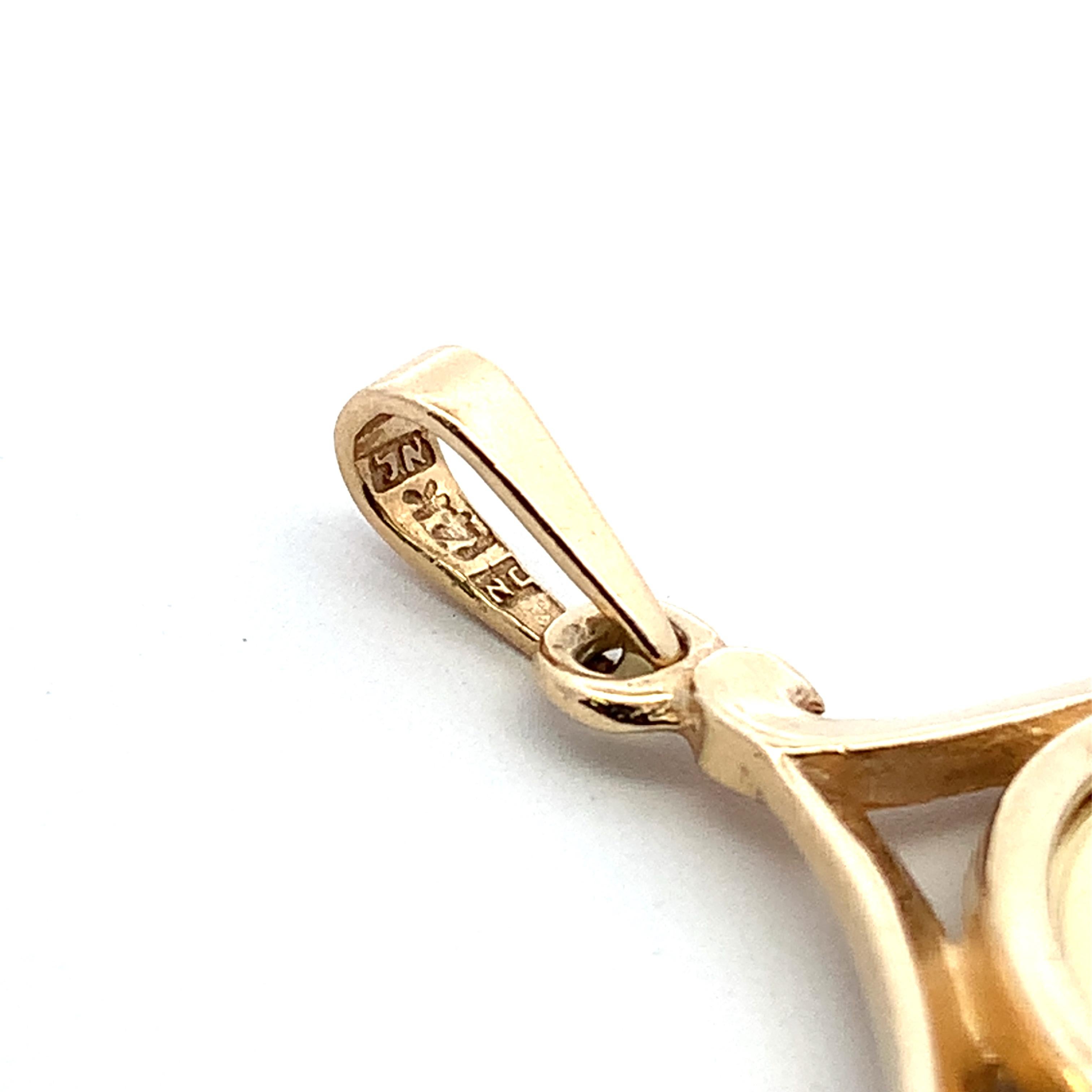 Bespoke Jewish coin pendant necklace yellow gold For Sale 1