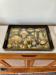 Bespoke Lacquered Fornasetti Style Serving Tray Sally Designs Artist Signed