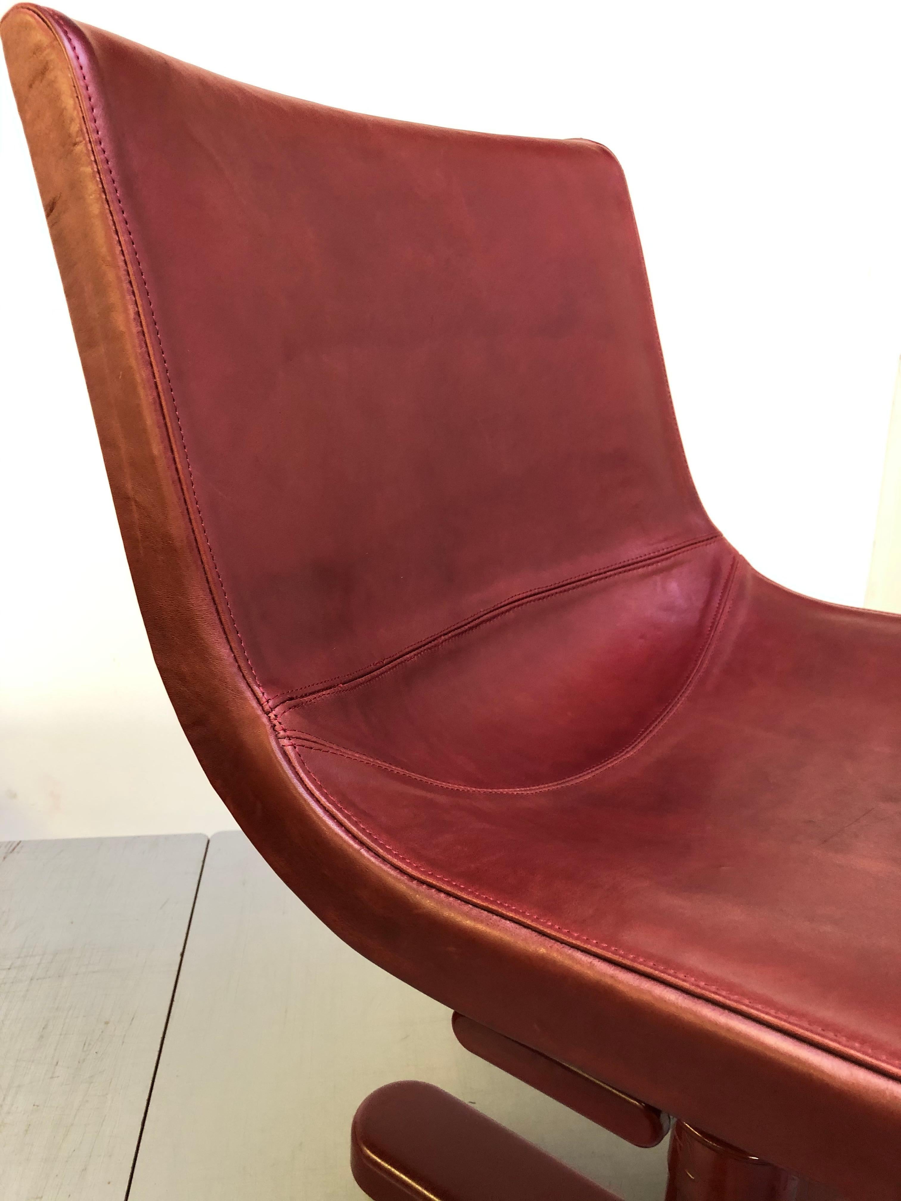 Fin du 20e siècle Chaise de bureau en cuir sur mesure Ettore Sottsass Olivetti Synthesis, Italie