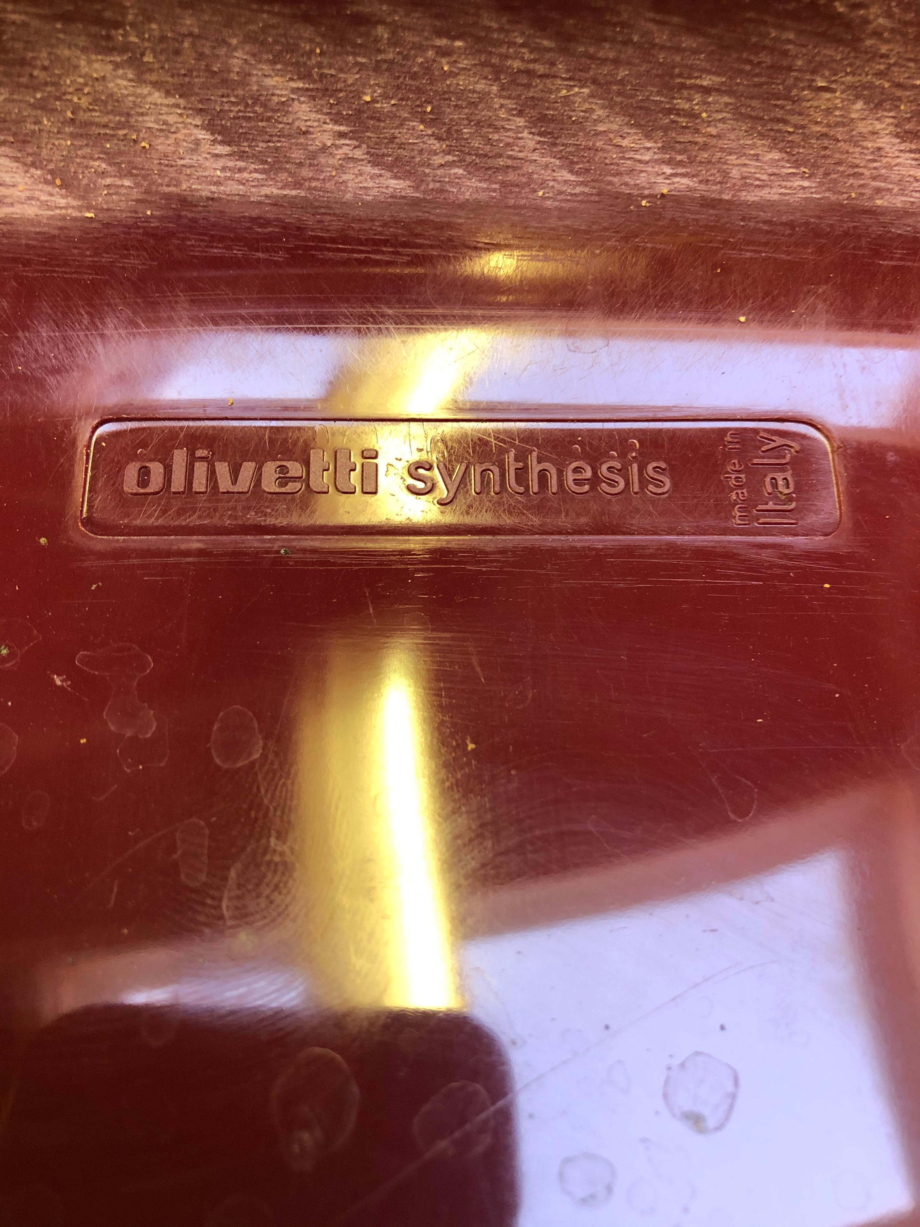 Aluminium Chaise de bureau en cuir sur mesure Ettore Sottsass Olivetti Synthesis, Italie