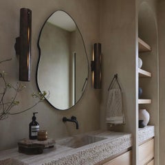 Bespoke listing For Jennifer Freeform A Mirror Minimalist Brass Patina Frame
