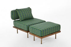 Fauteuil de salon et repose-pieds en bois de feuillus récupéré, P. Tendercool (extérieur), en stock