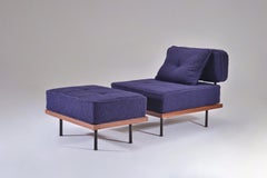 Bespoke Lounge Chair and Ottoman, Reclaimed Hardwood by P. Tendercool (In Stock)