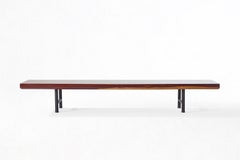 Bespoke Low Table Reclaimed Hardwood on Solid Brass Base, by P. Tendercool