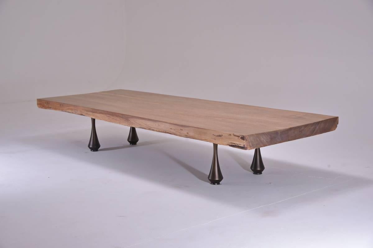 Thai Bespoke Low Table, Single Slab of Antique Hardwood, by P. Tendercool, in Stock