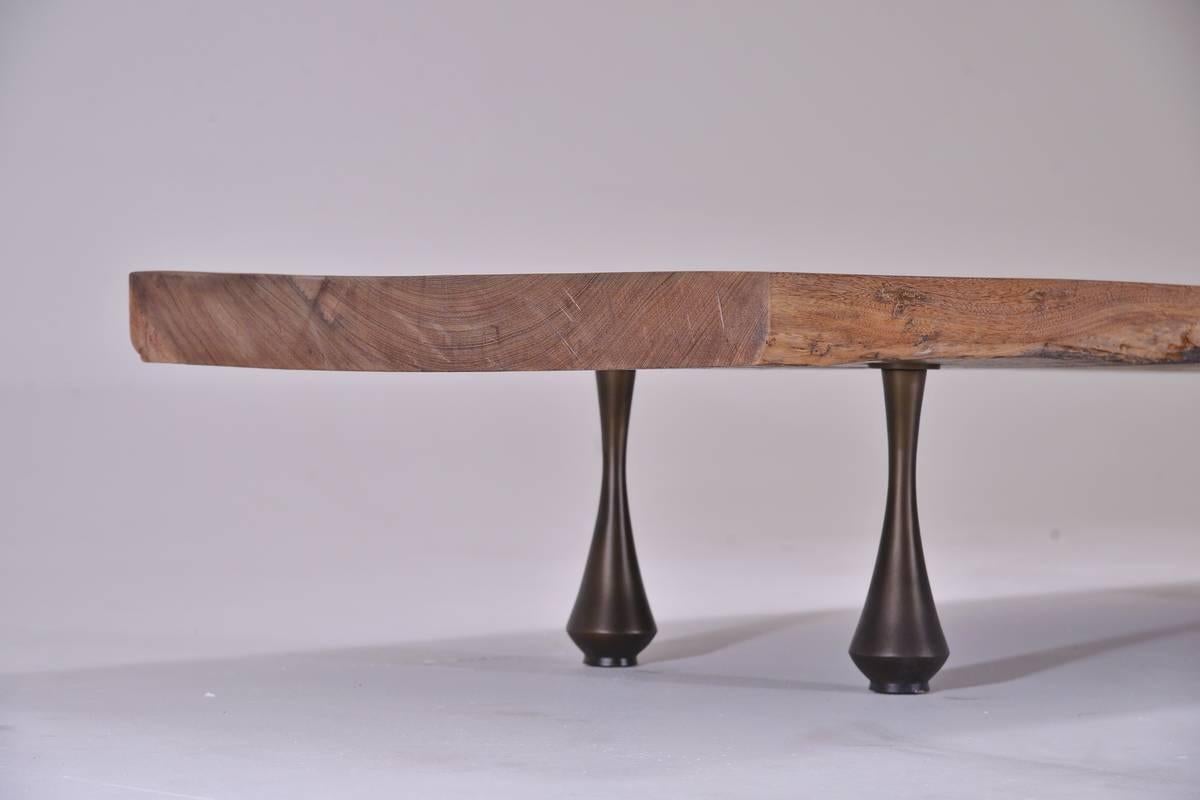 Bespoke Low Table, Single Slab of Antique Hardwood, by P. Tendercool, in Stock In New Condition In Bangkok, TH