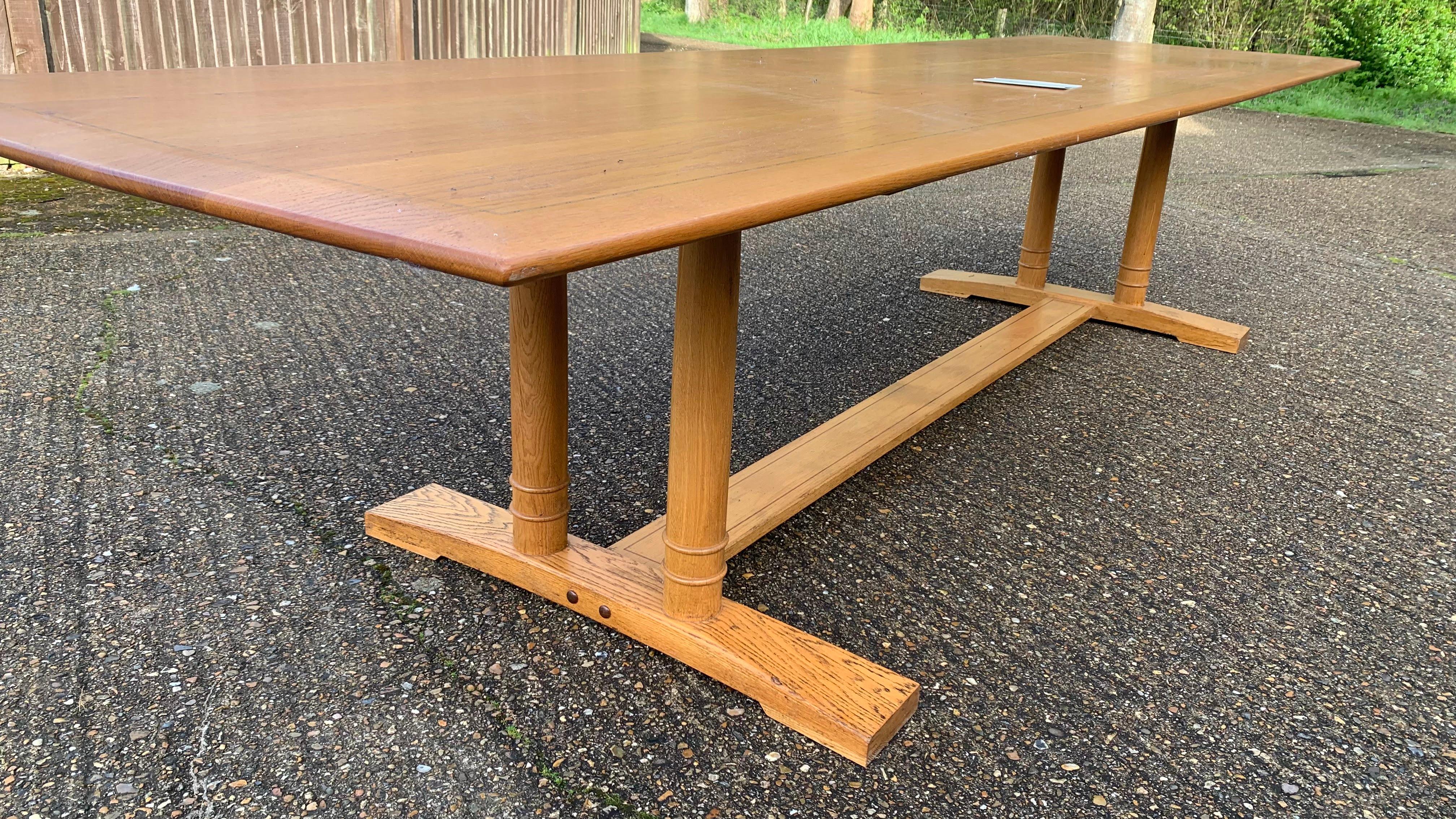 Bespoke Luke Hughes 3.35 Meter Oak Table For Sale 2