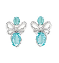 Bespoke Lyla's Bow  Brazilian Paraiba Earrings