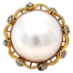 Anillo de perlas mabé a medida 0,20 ct