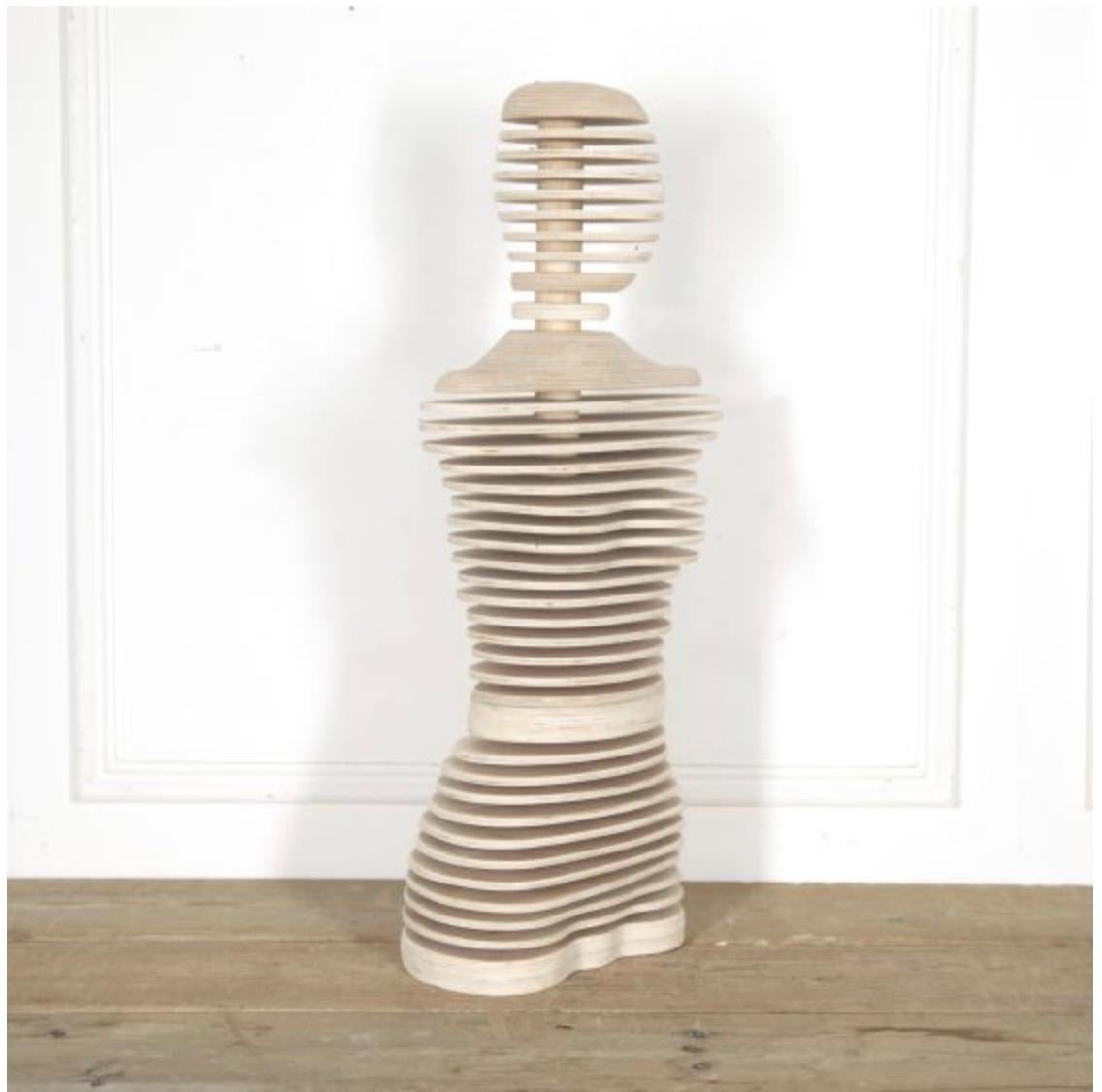 Fantastic wooden mannequin from an original design. 

This wonderful mannequin is bespoke made in Sussex, UK. It has stunning shapes throughout which have created a piece of sculptural art. 

In excellent condition with a lovely finish. 