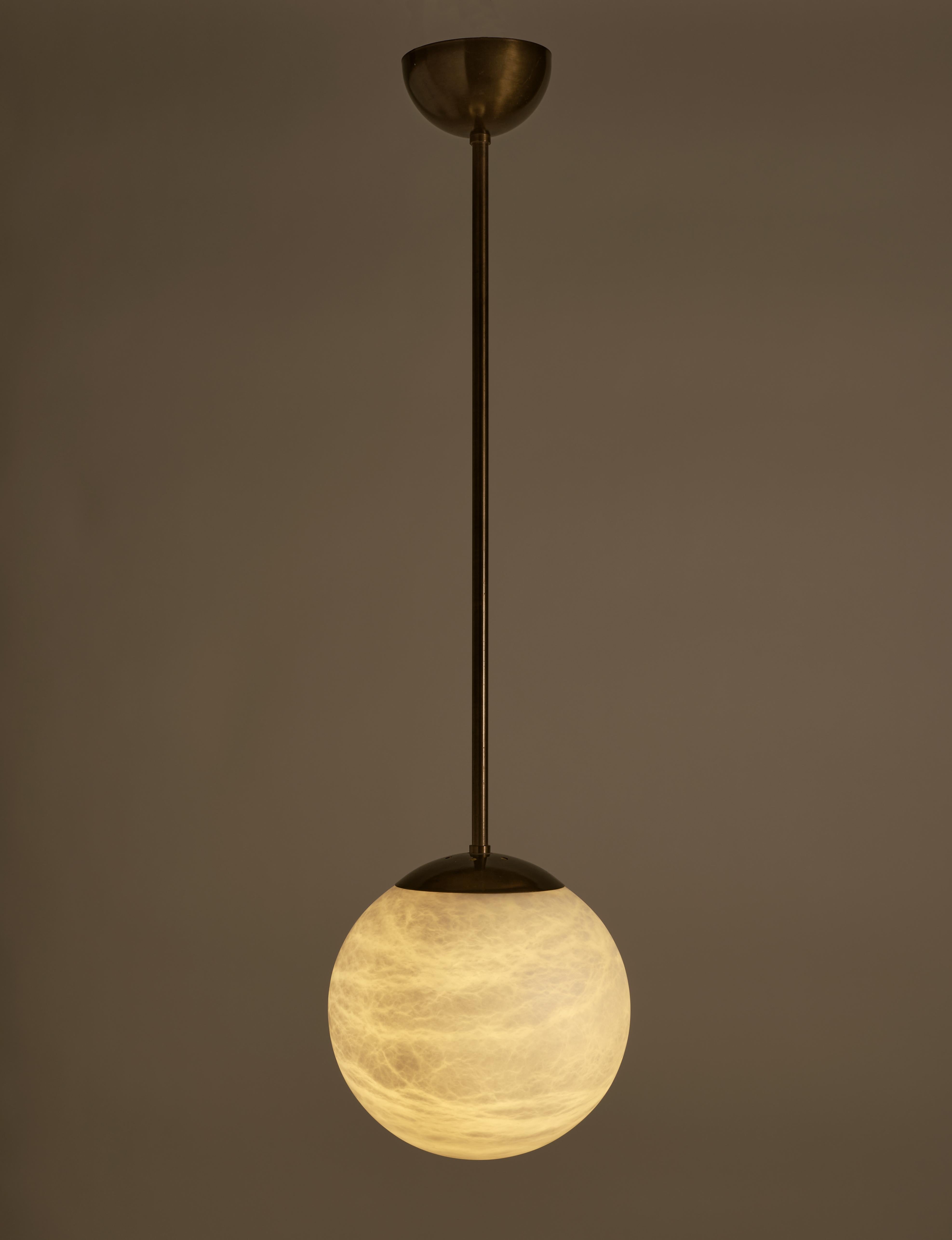 Modern Bespoke Maxi Alabaster Moon Pendant, H 100 For Sale