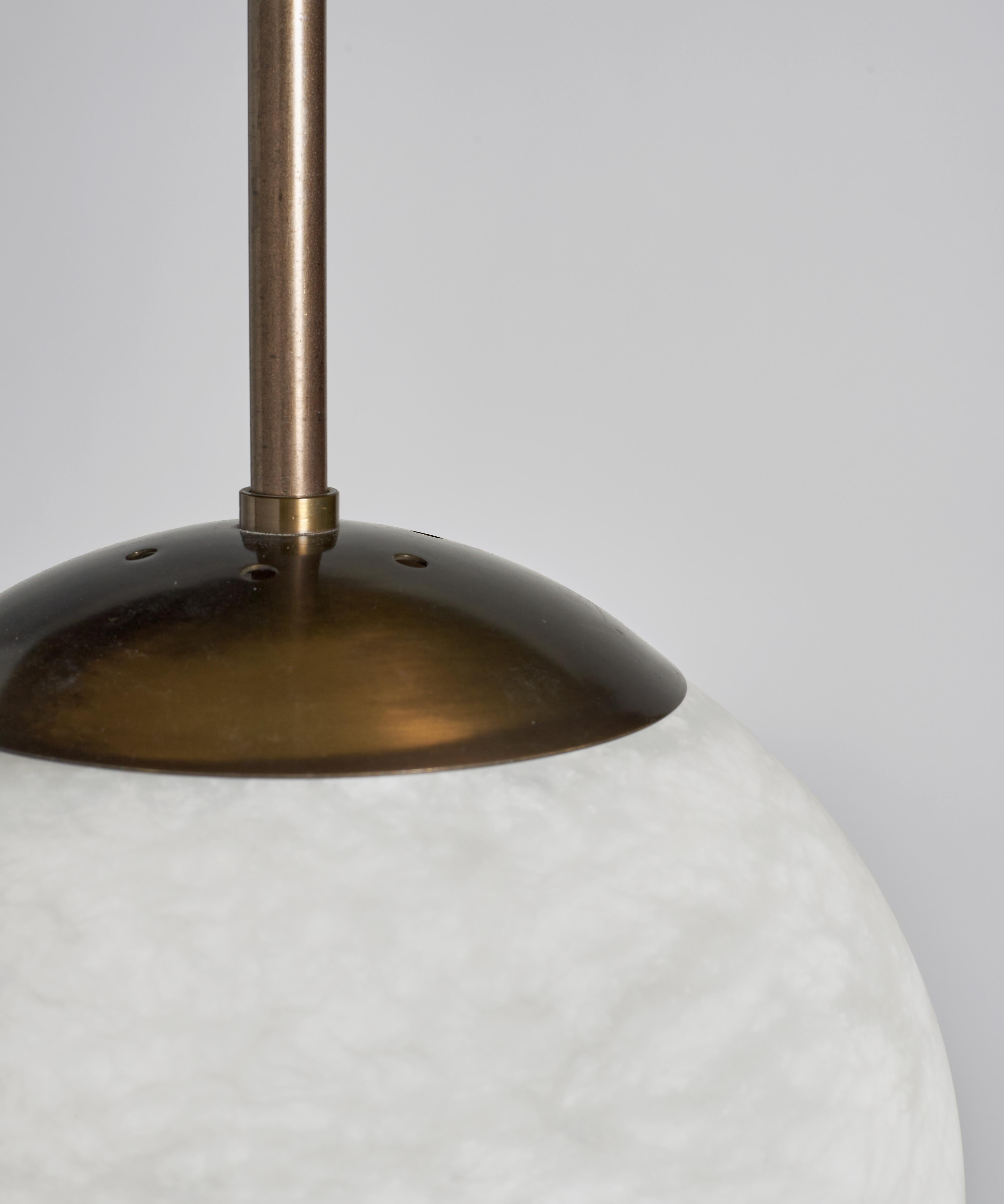 Italian Bespoke Maxi Alabaster Moon Pendant, H 100 For Sale
