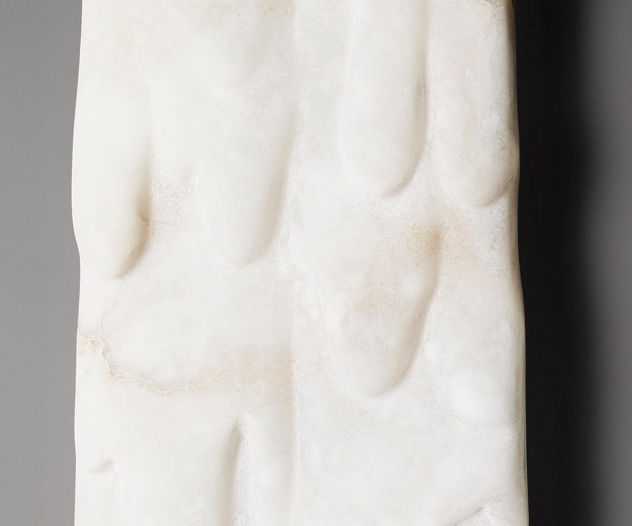 Organic Modern Bespoke Minimalist Italian Neoclassical Drop Decor White Alabaster Modern Sconce