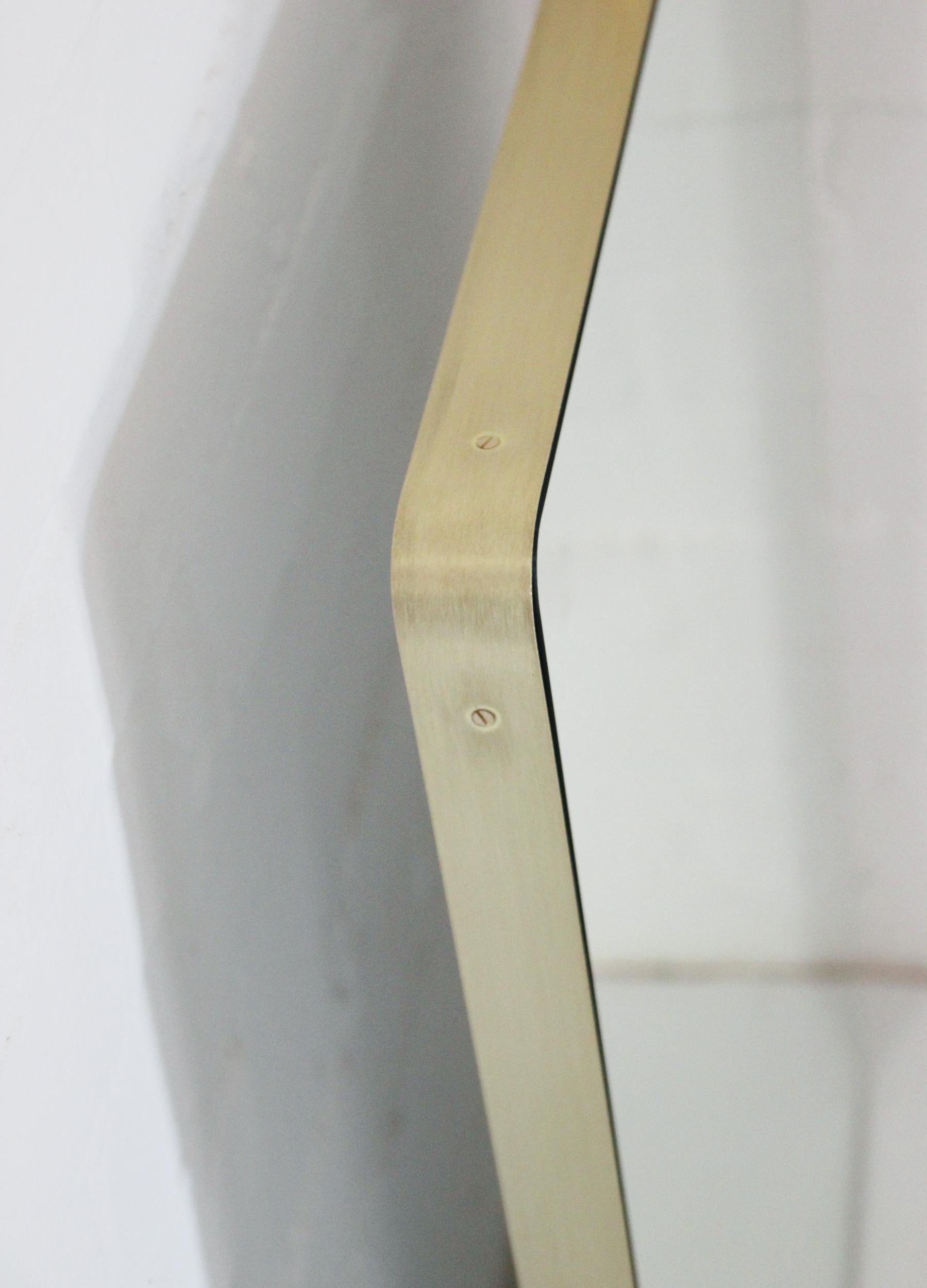 British Bespoke Mirror for Aubrey Suspended Ovalis Mirror Nickel Plated Back Ilumination