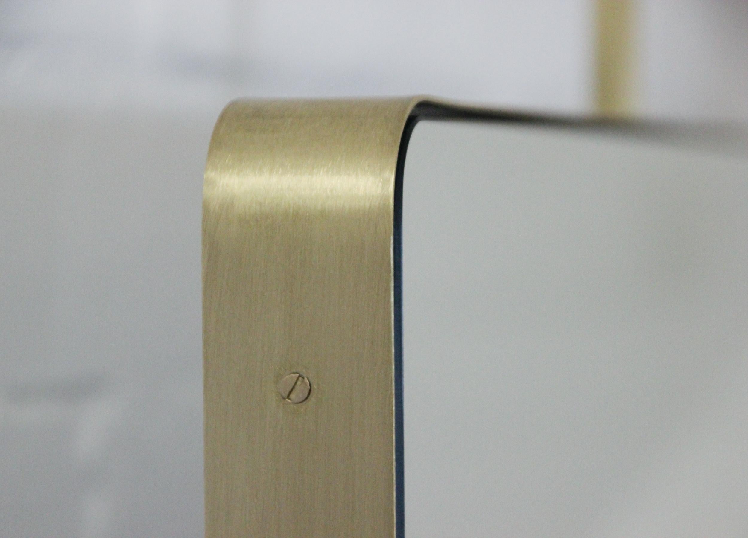 Brass Bespoke Mirror for Aubrey Suspended Ovalis Mirror Nickel Plated Back Ilumination
