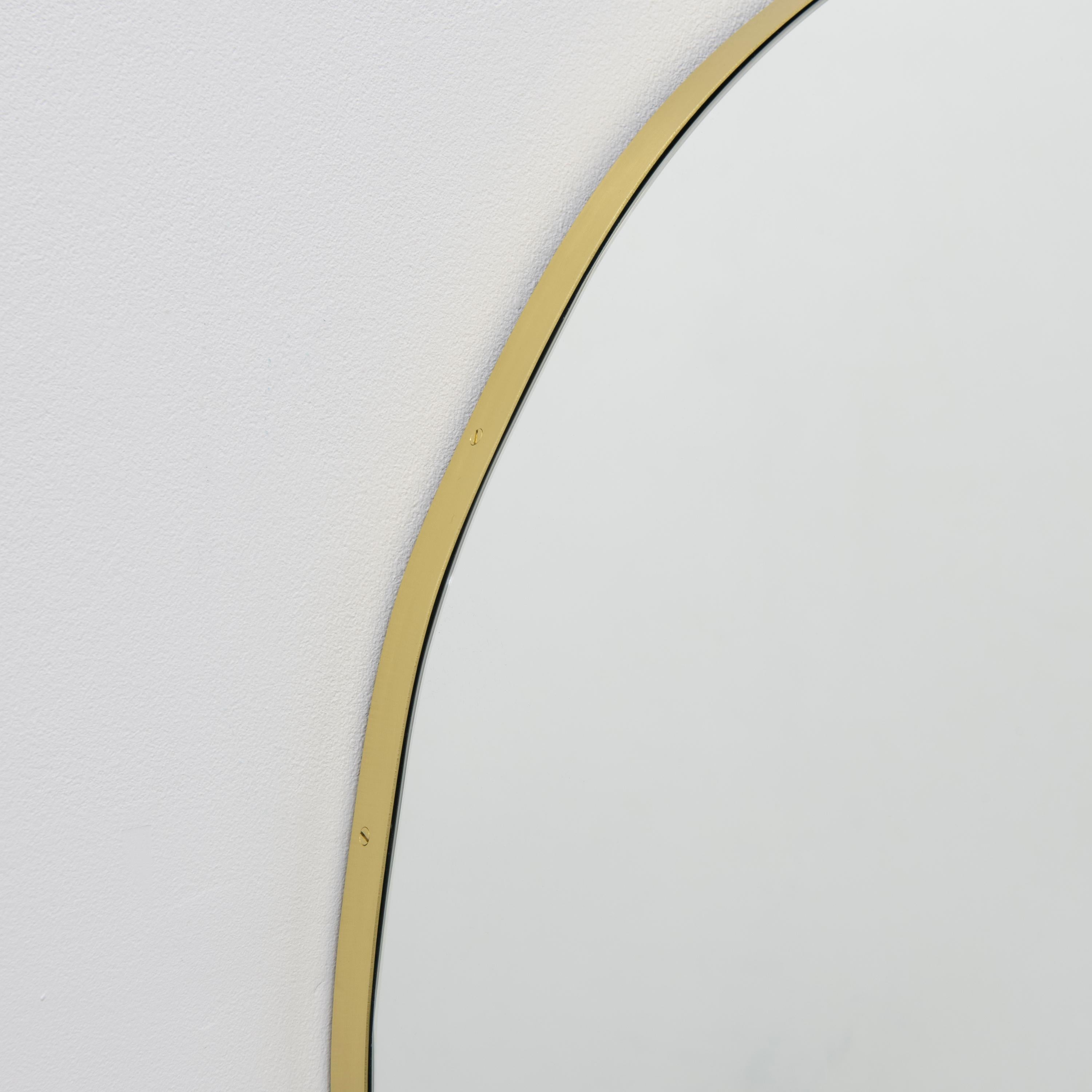 Contemporary Bespoke mirror for Rachel Nuva Organic Shaped  with Brass Frame, Oversized For Sale