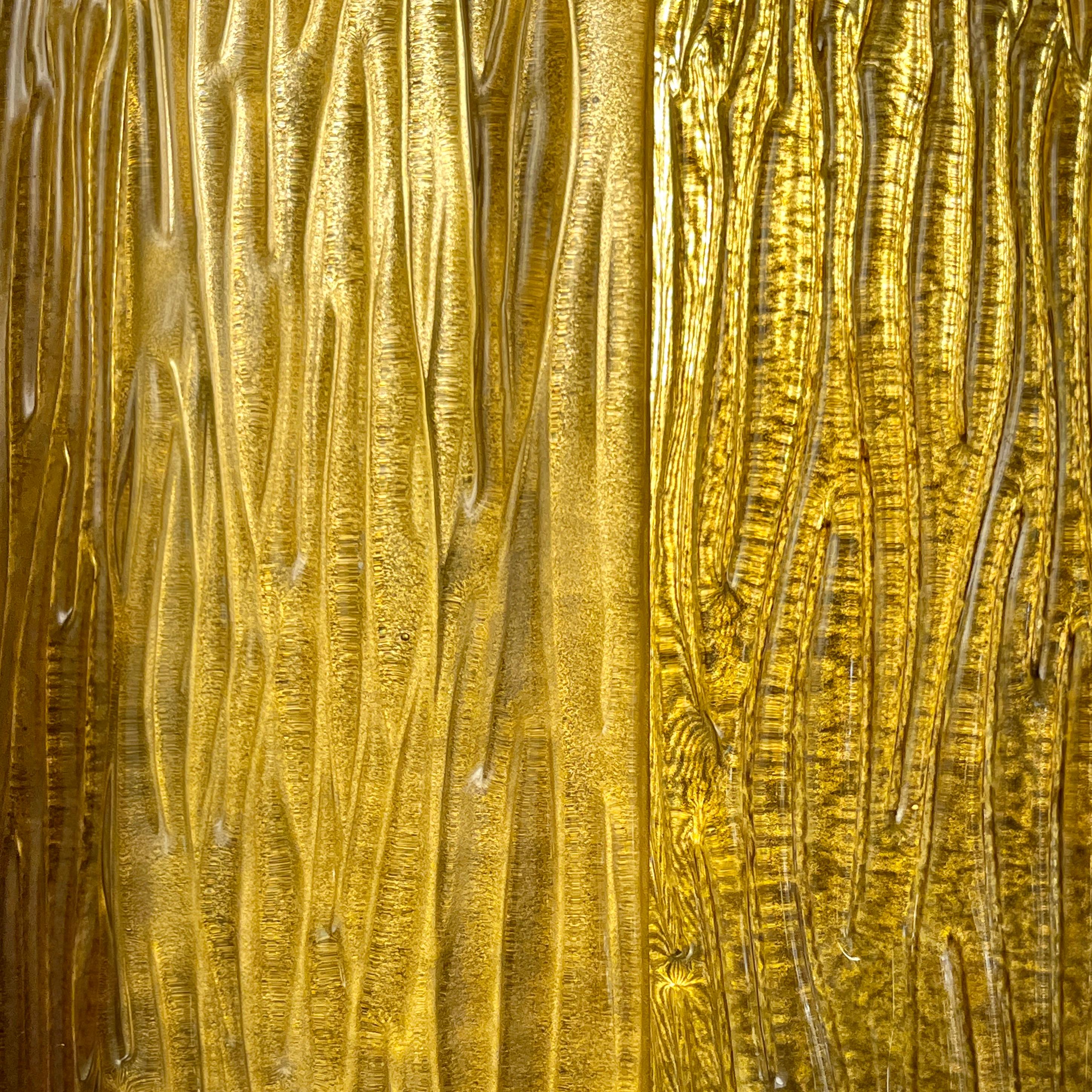 Laiton Lanterne / Lustre Modern Art Deco italien en verre de Murano doré en laiton, fait sur mesure en vente