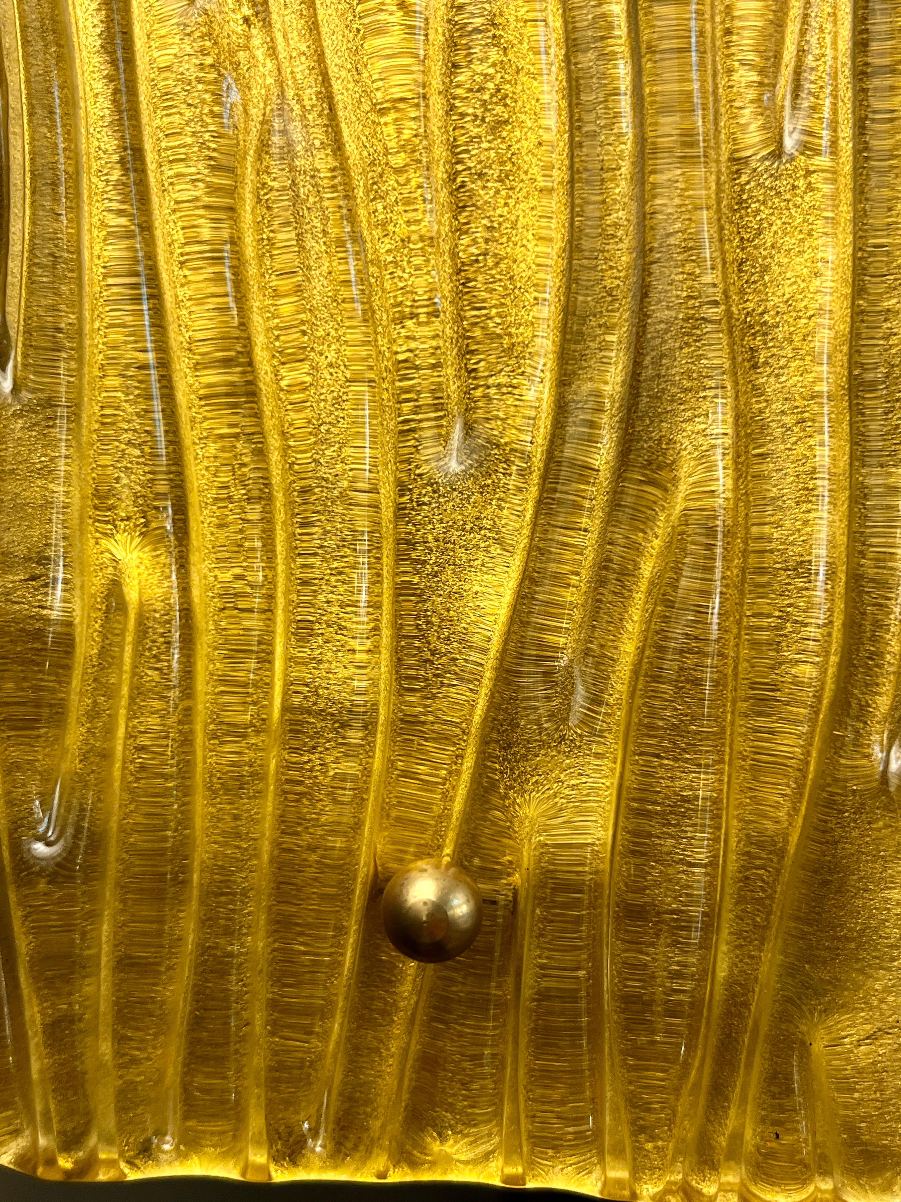 Bespoke Modern Art Deco Italienisch Gold Murano Glas Messing Laterne / Kronleuchter im Angebot 1