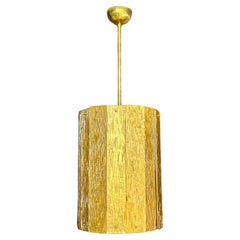 Lanterne / Lustre Modern Art Deco italien en verre de Murano doré en laiton, fait sur mesure