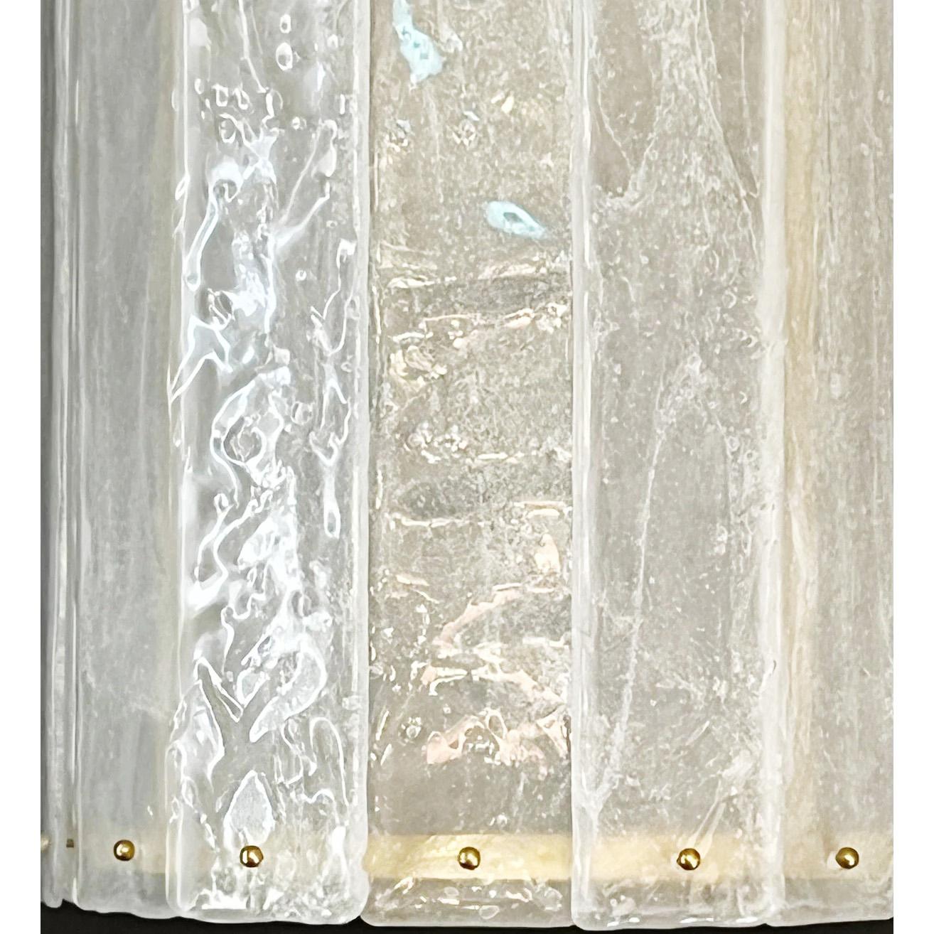 Bespoke Modern Art Deco Italian White Murano Glass Brass Lantern / Chandelier In New Condition For Sale In New York, NY