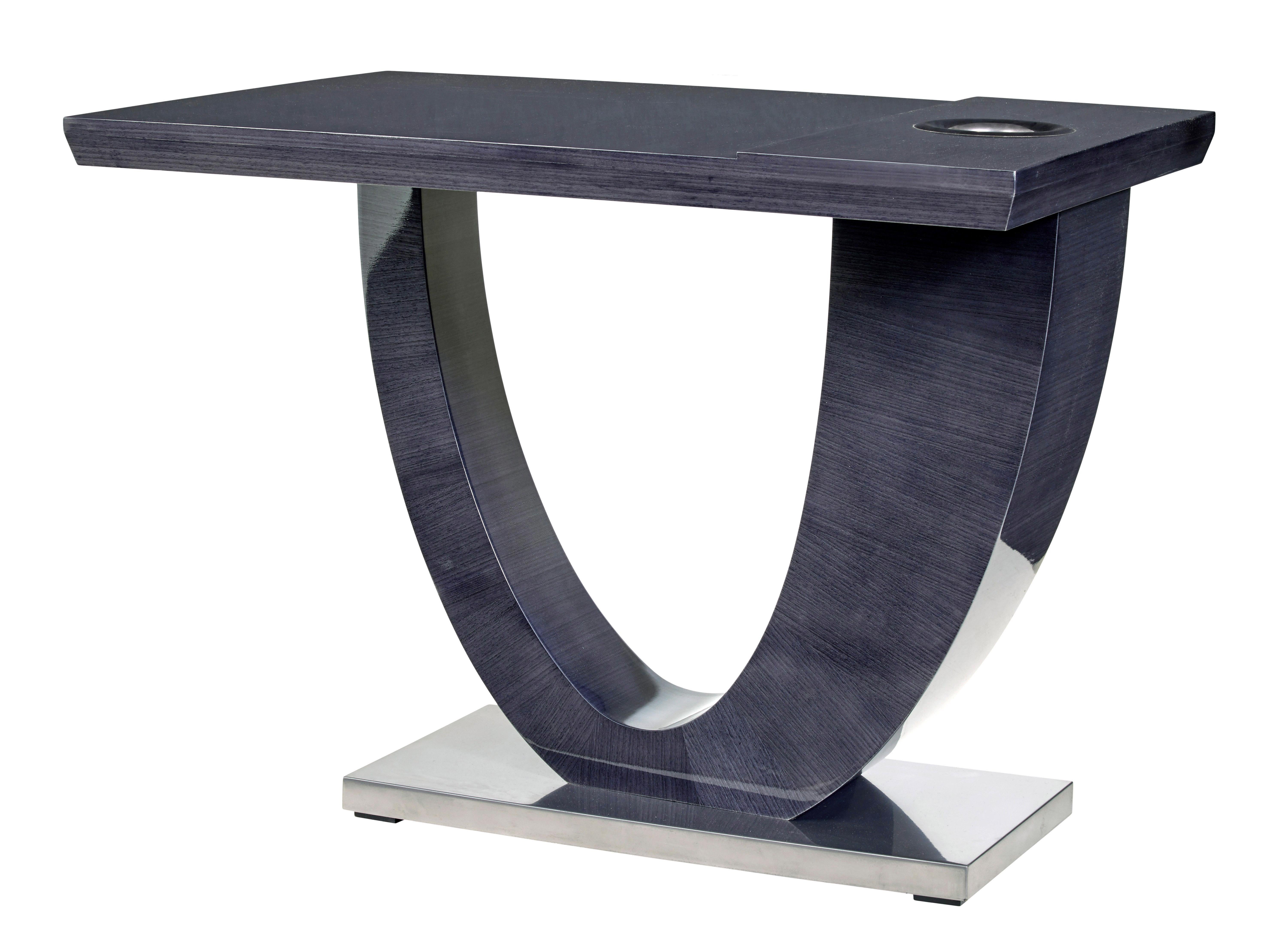 Table à vin moderne sur mesure en sycomore gris kaelo circa 2010.

Cette table est unique, car elle est la seule à avoir été fabriquée pour présenter le dispositif de refroidissement du vin kaelo.

Table moderne utilisant des techniques modernes,