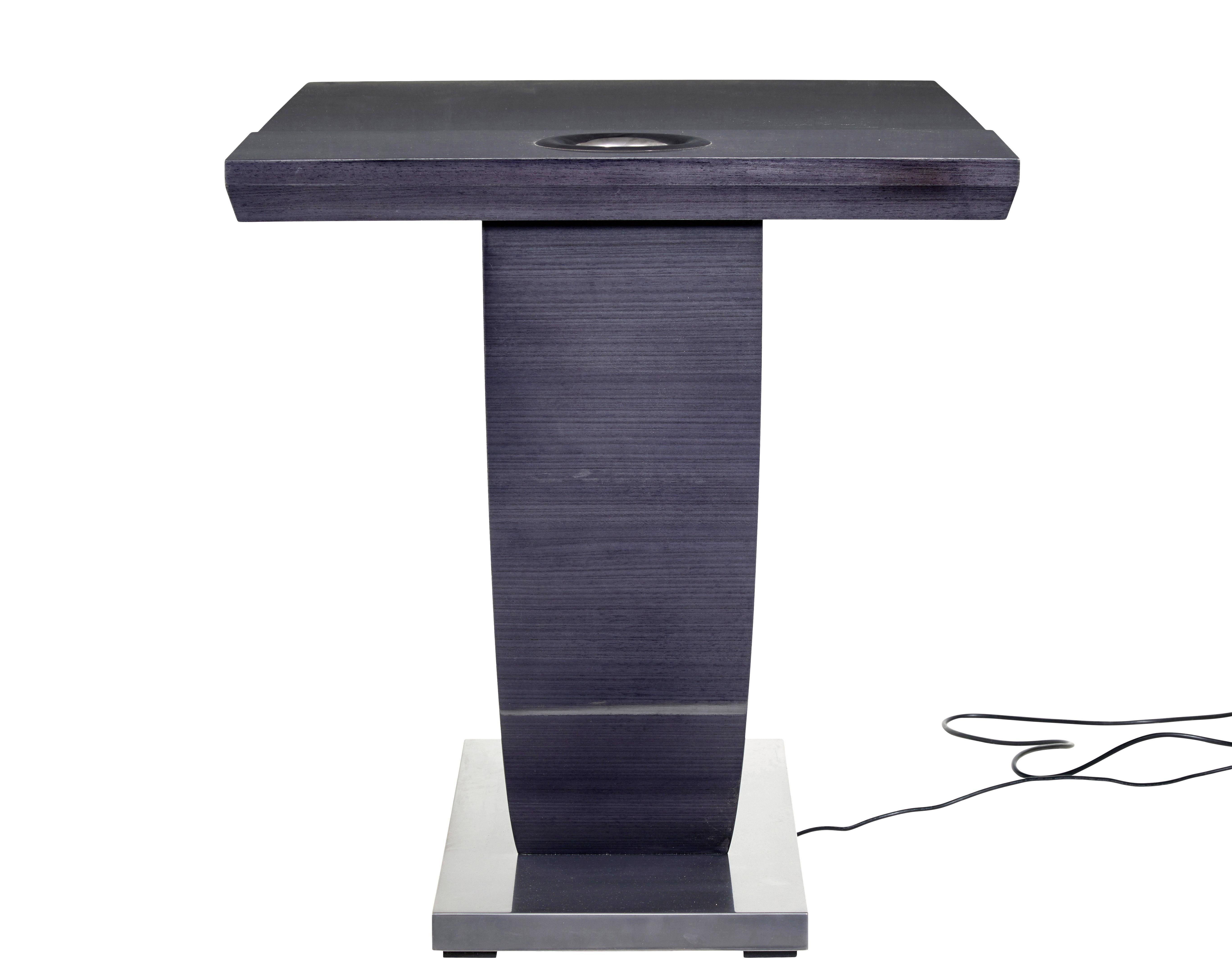 English Bespoke modern grey sycamore kaelo wine bar table For Sale