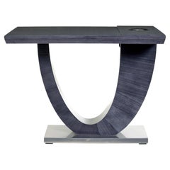 Table de bar à vin Kaelo en sycomore gris, moderne et sur mesure