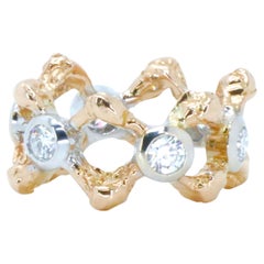 Bespoke Natural Diamond Italian Ring–Vibrational Talisman in 18K Rose White Gold