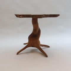 Bespoke Naturalistic Root Wood Teak Side Table, 20th Century, Organic,