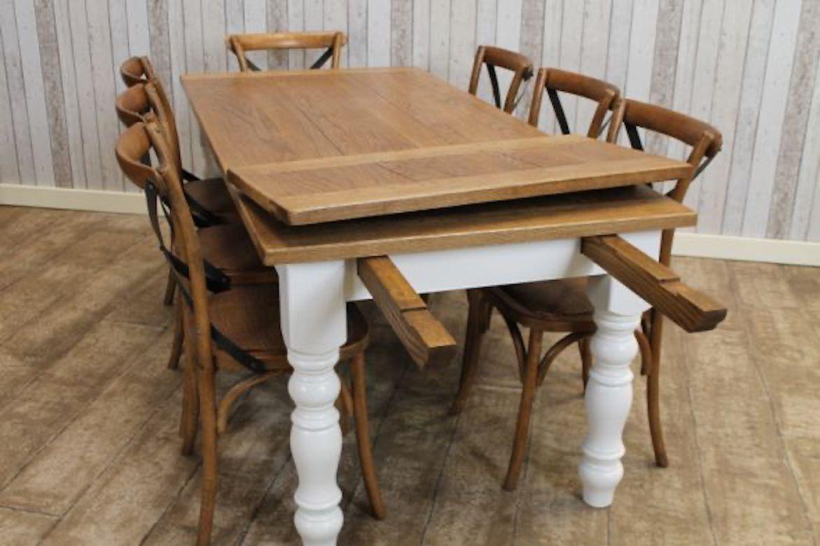 Bespoke Oak Top Extending Farmhouse Table, 20th Century For Sale 6