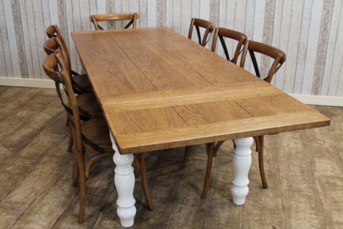 Bespoke Oak Top Extending Farmhouse Table, 20th Century For Sale 7