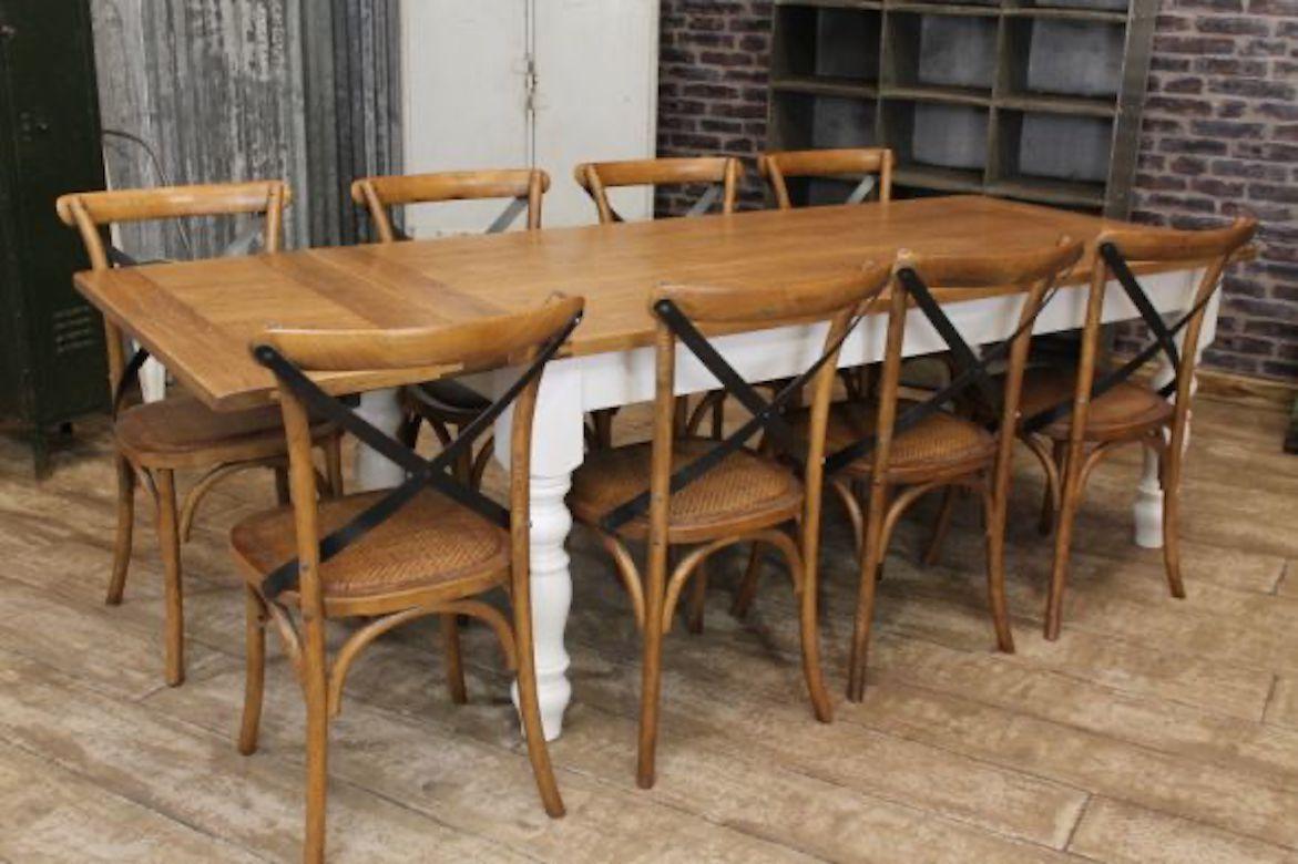 Bespoke Oak Top Extending Farmhouse Table, 20th Century For Sale 9