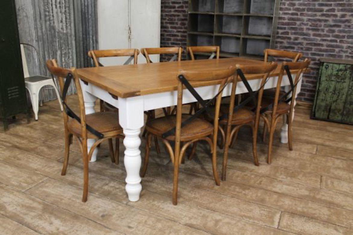 Bespoke Oak Top Extending Farmhouse Table, 20th Century For Sale 10
