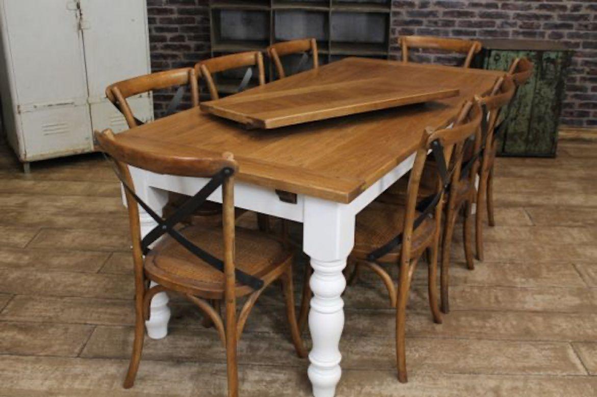 Bespoke Oak Top Extending Farmhouse Table, 20th Century For Sale 14