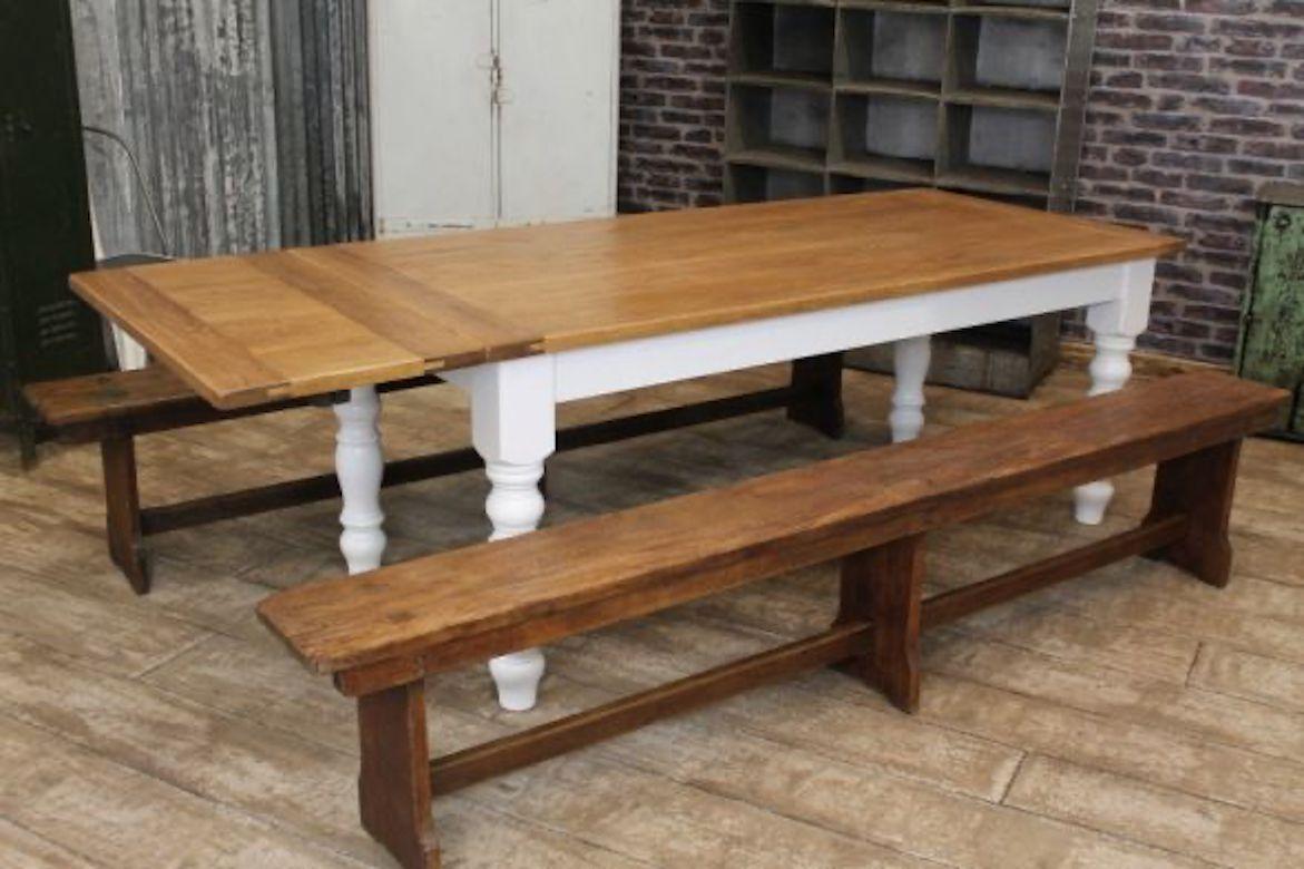 Bespoke Oak Top Extending Farmhouse Table, 20th Century For Sale 15