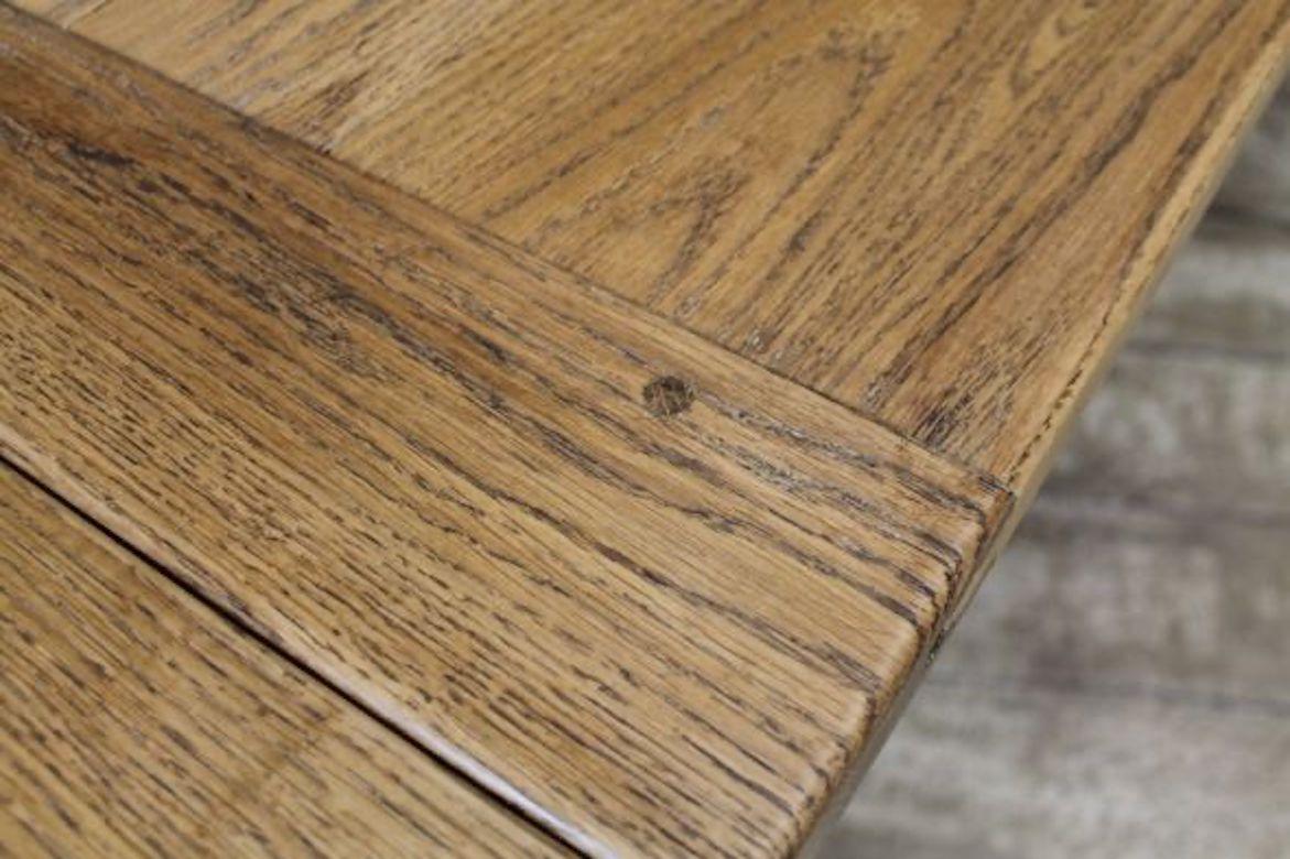 Wood Bespoke Oak Top Extending Farmhouse Table, 20th Century For Sale