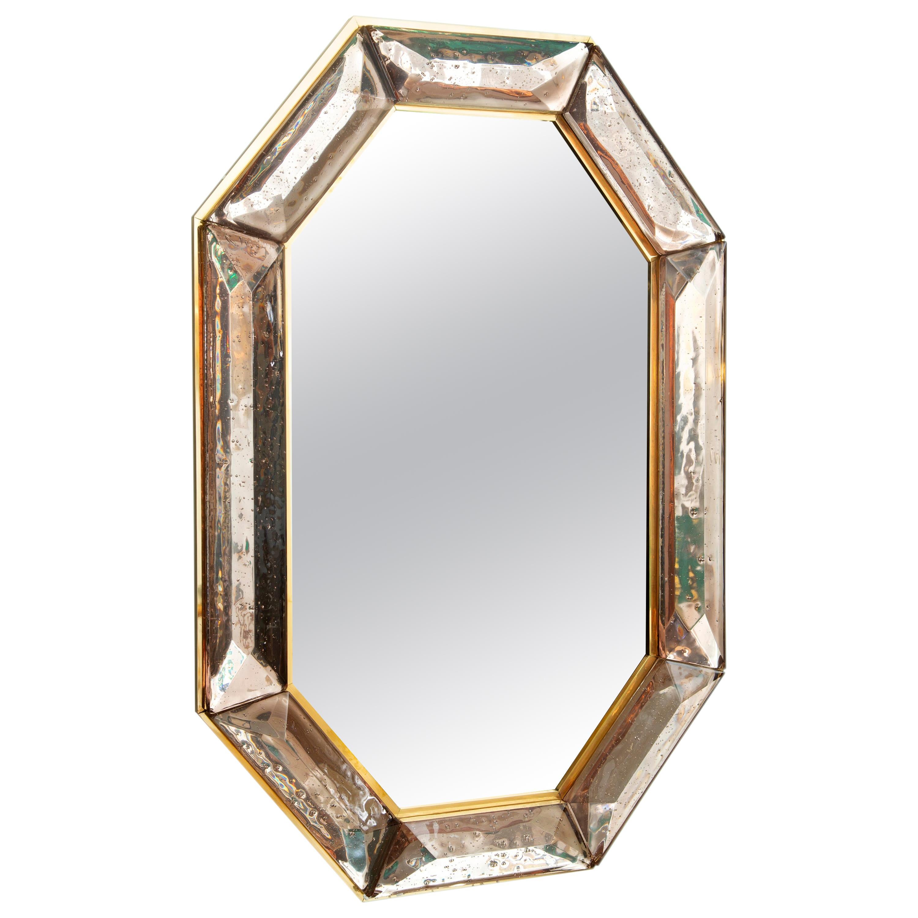 Oval Amethyst Murano Glass Mirror, In Stock For Sale at 1stDibs