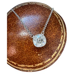 Bespoke Old Mine Cut Diamond Solitaire Station Necklace