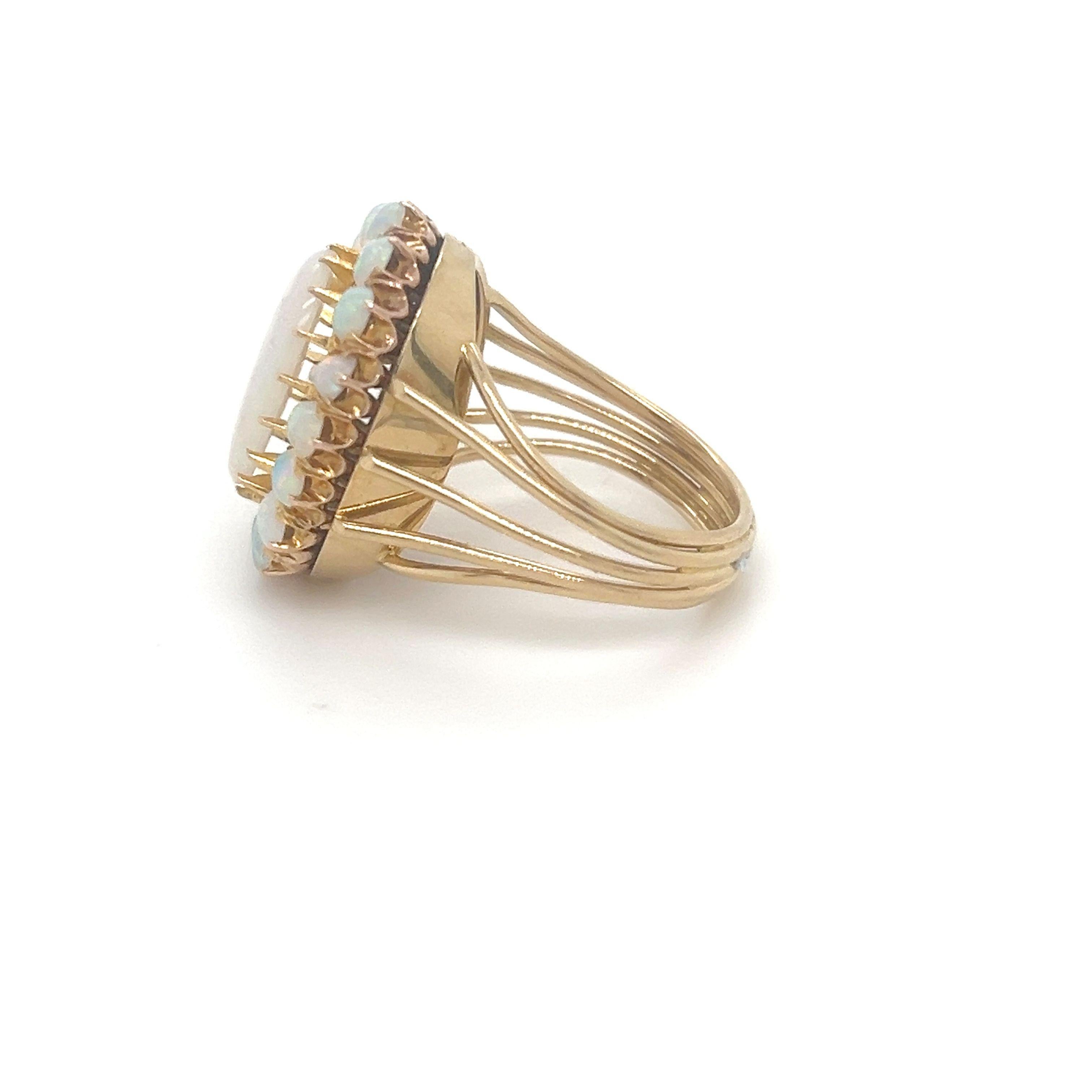 Bespoke Opal Cluster Ring 2.00ct For Sale 6