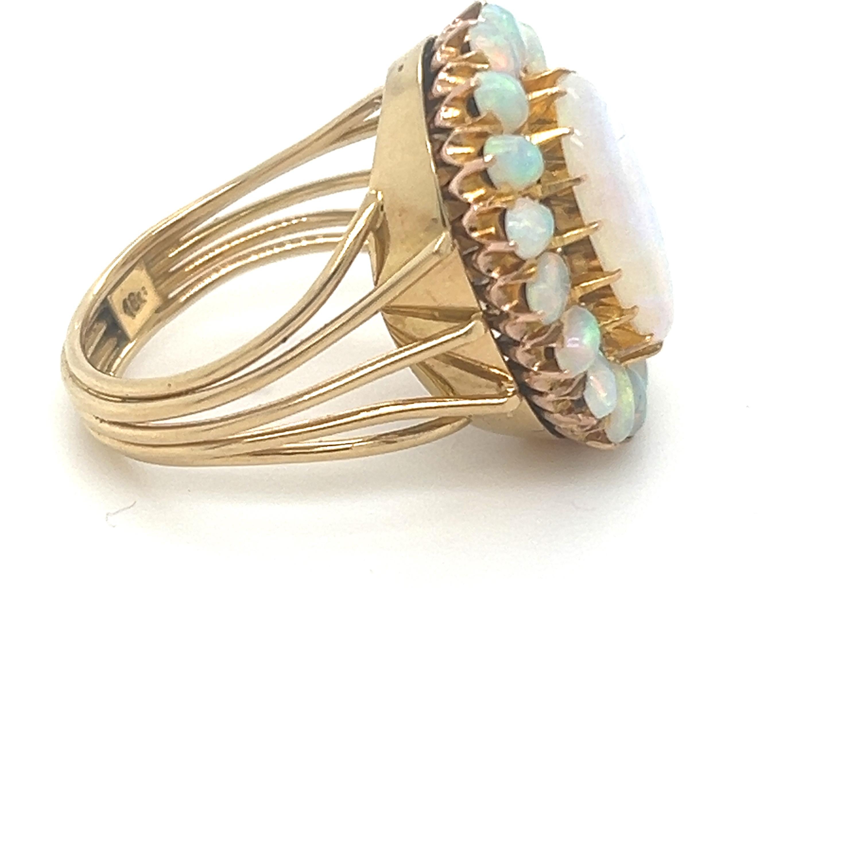 Women's Bespoke Opal Cluster Ring 2.00ct For Sale