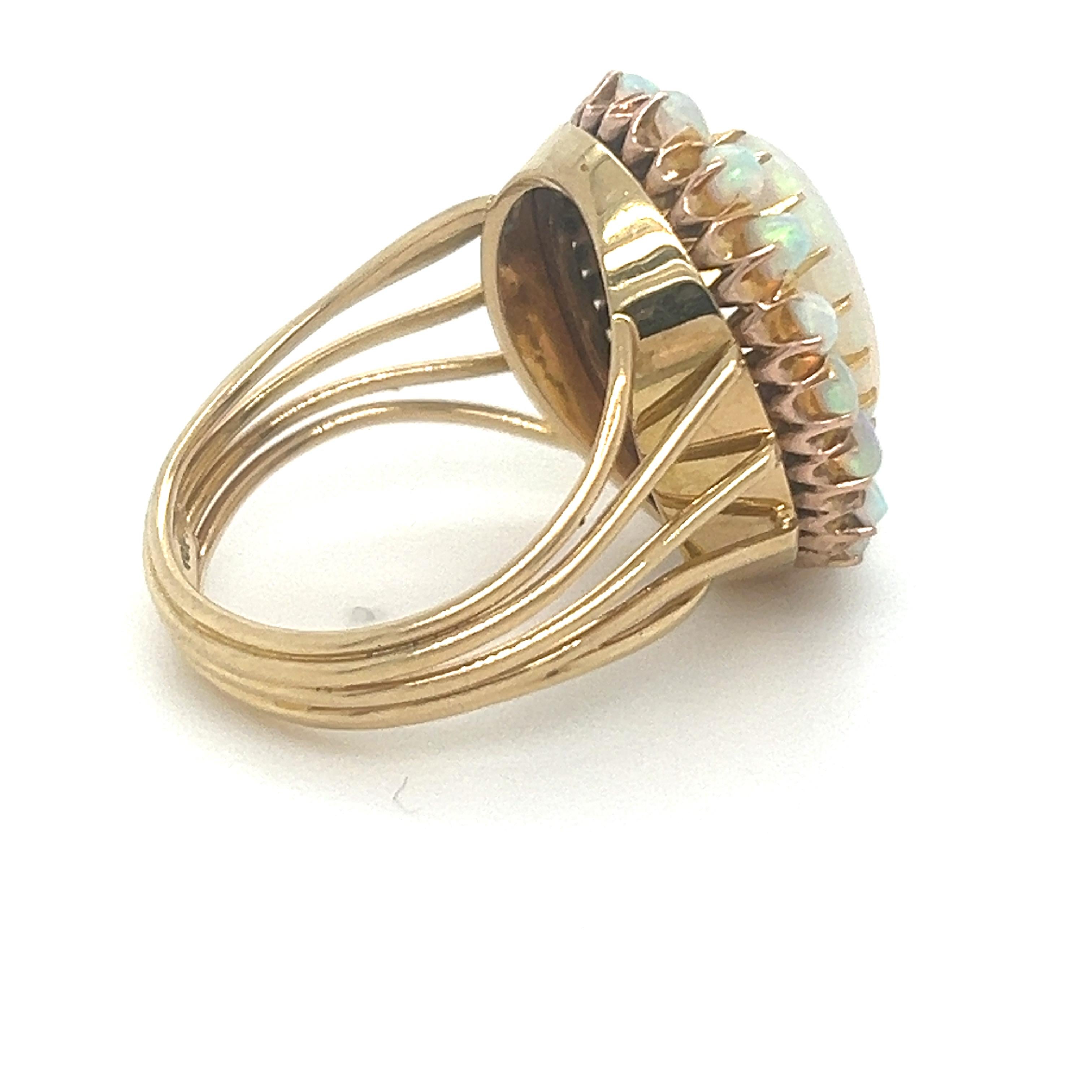 Bespoke Opal Cluster Ring 2.00ct For Sale 1