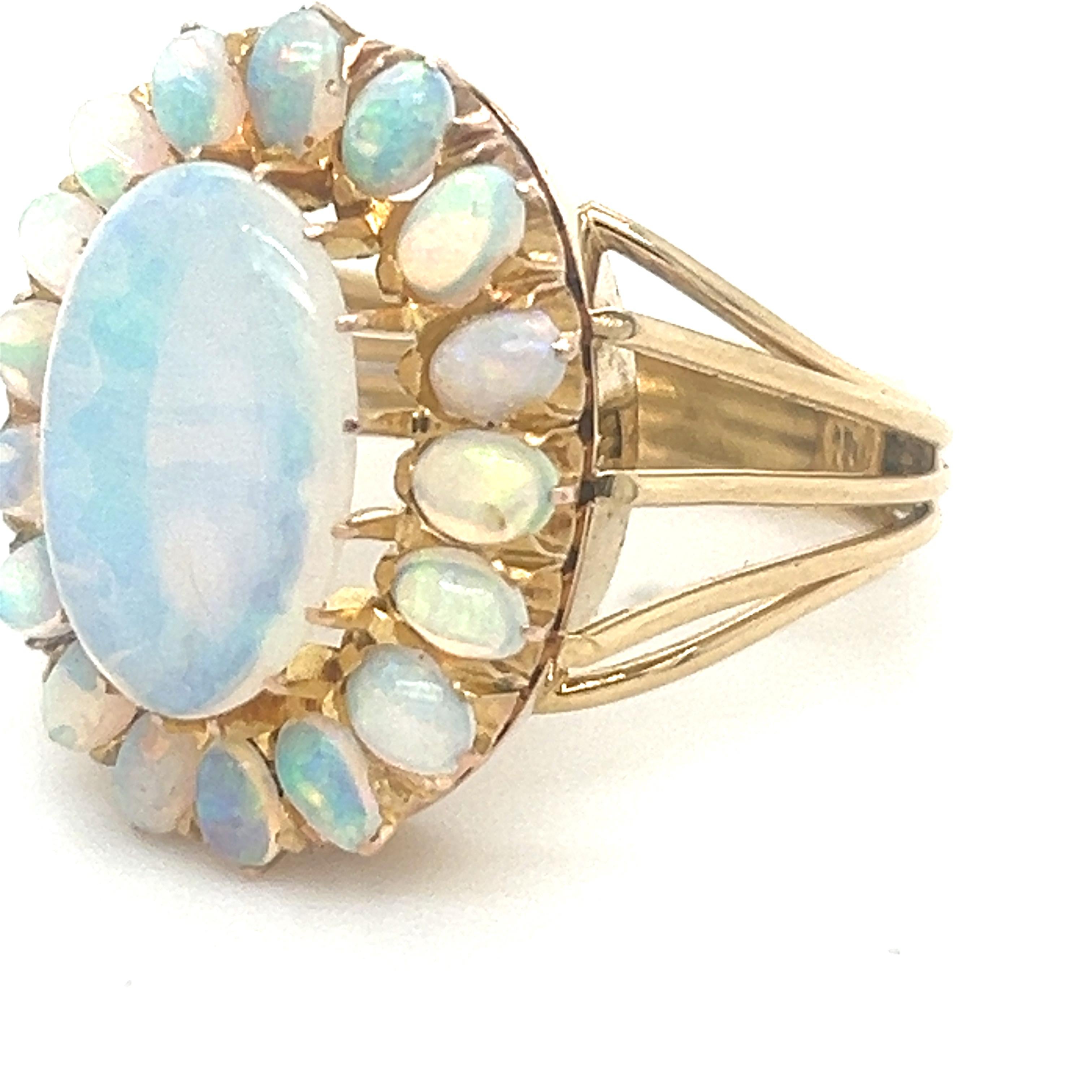 Bespoke Opal Cluster Ring 2.00ct For Sale 4