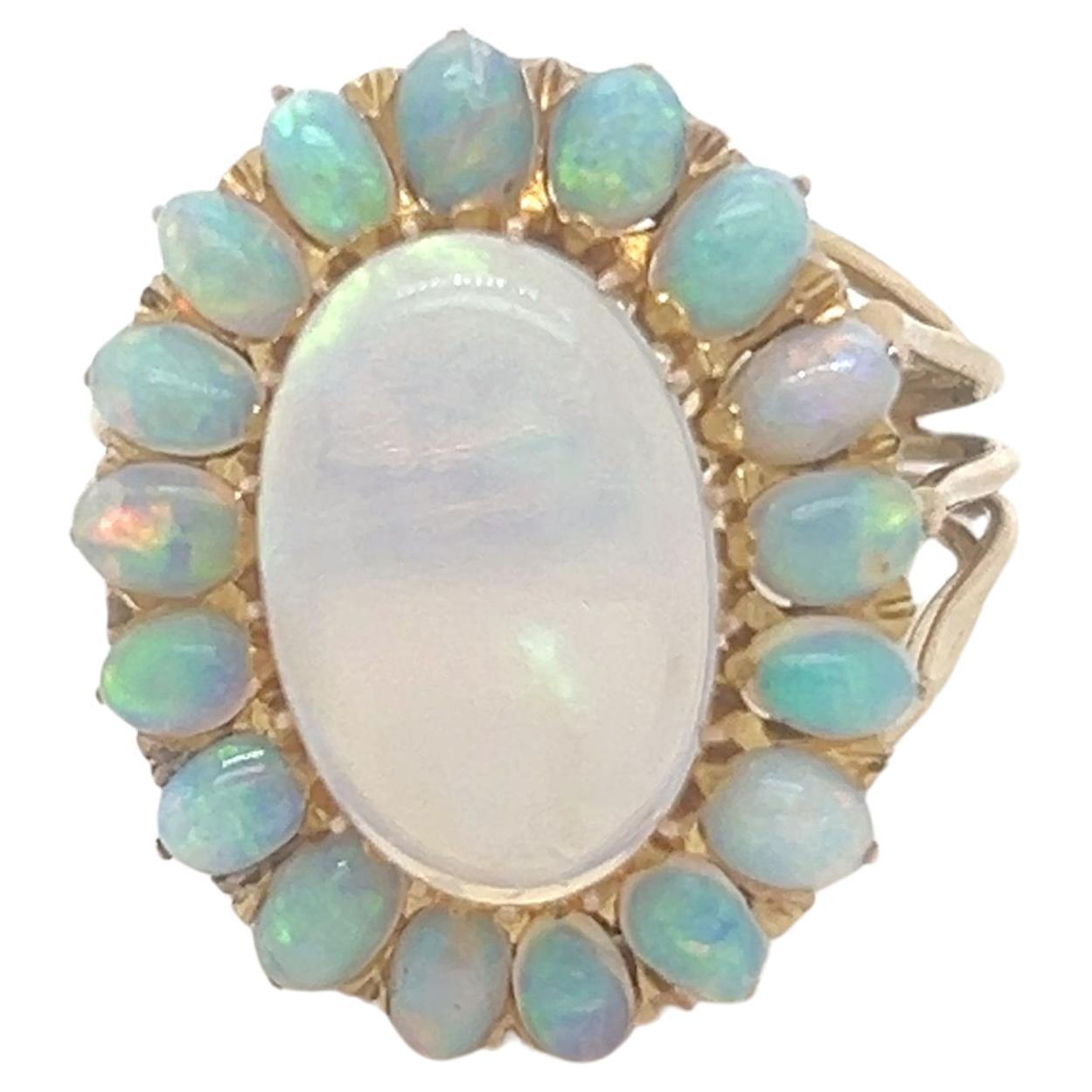 Bespoke Opal Cluster Ring 2.00ct For Sale